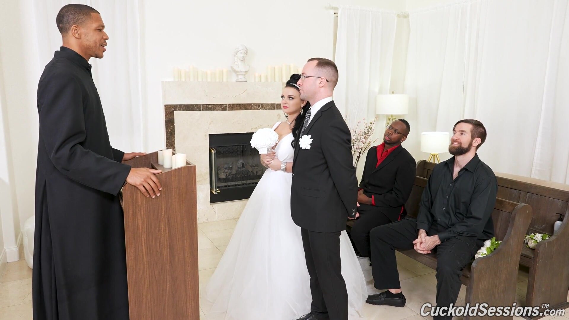 Cuckold Sessions - Payton Preslee's wedding turns rough interracial threesome