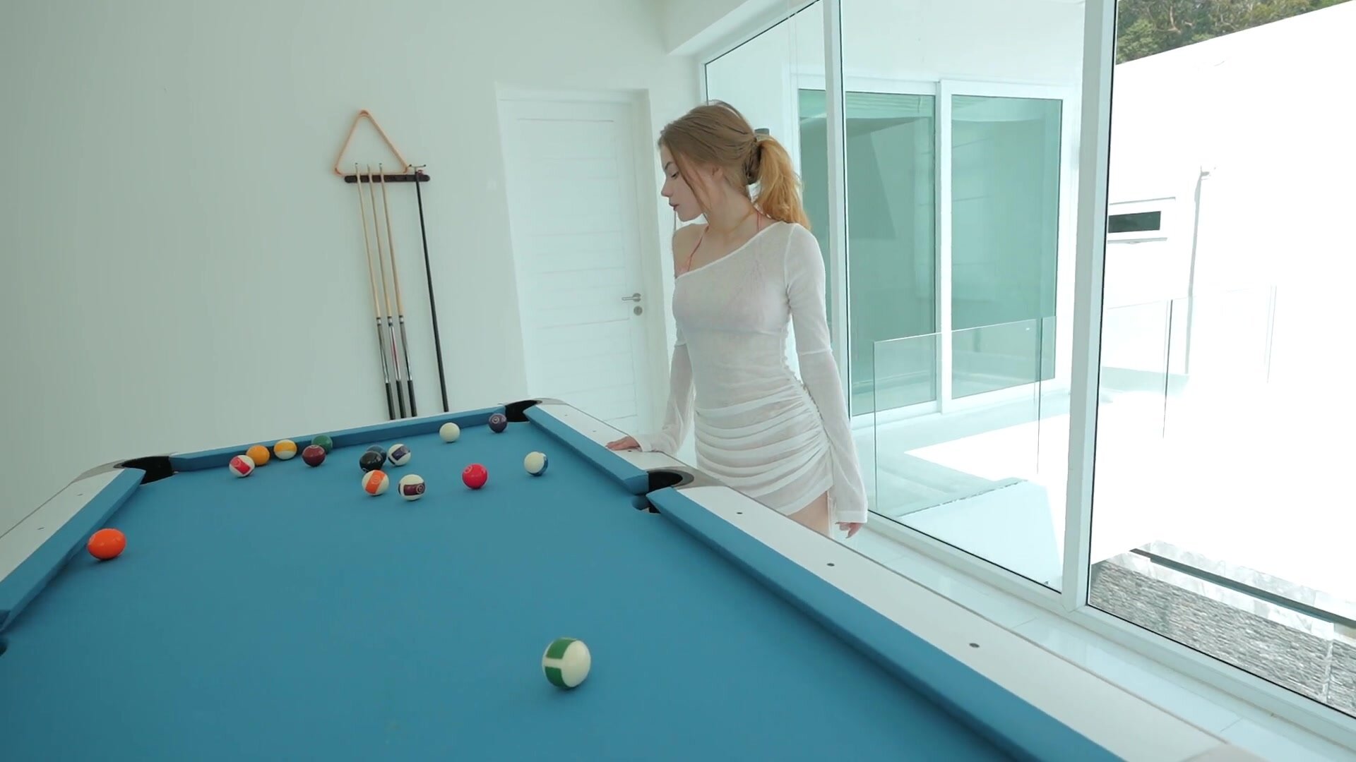 Diana Rider - Fucked A Beautiful Teen on the Pool Table while Her Boyfriend was Away