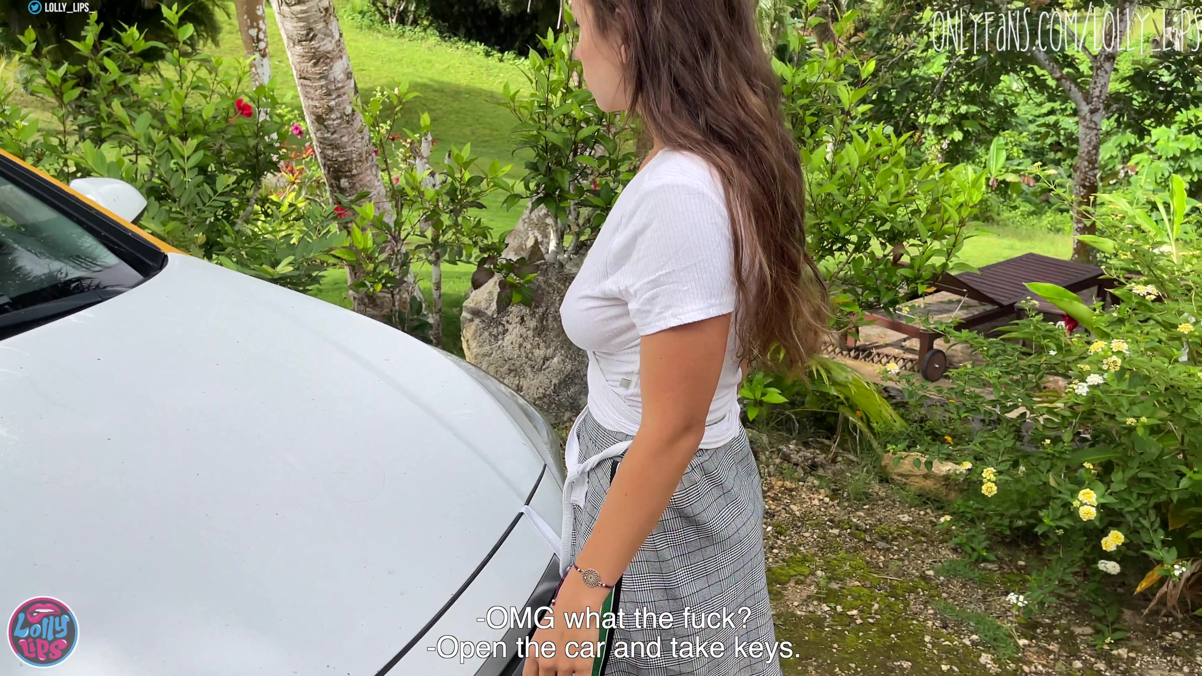 Loly Lips - I Helped to Stranger With Big Tits to Check Her Car. and She Doesn't Mind Having Sex With Me