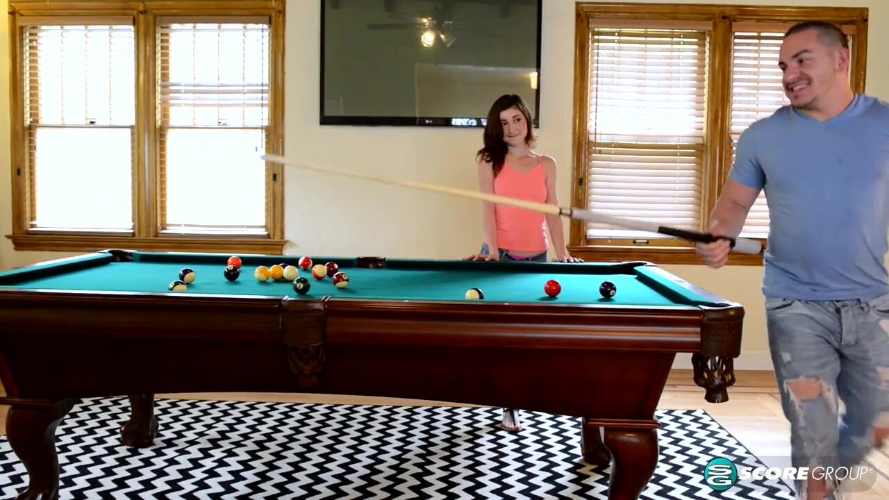 Hailey Little Rides a Cock on Top of a Pool Table