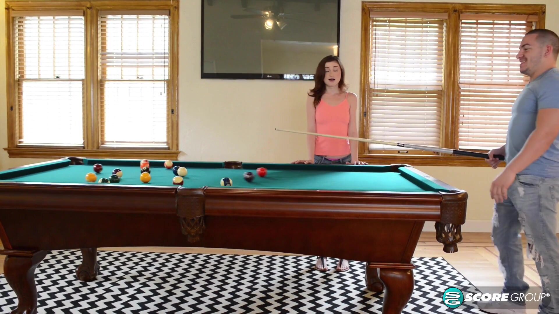 Hailey Little Rides a Cock on Top of a Pool Table in HD