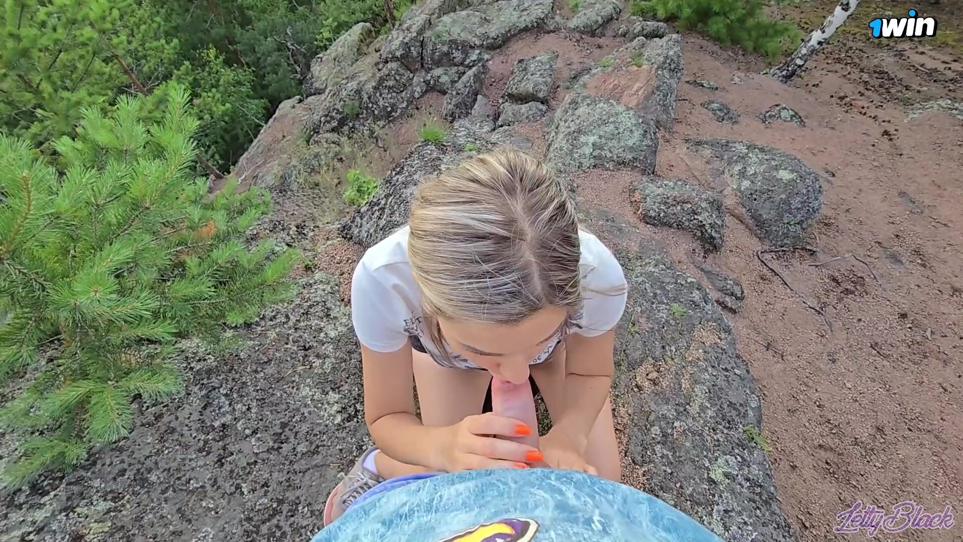 Letty Black - Cum Extraction in the Mountains - Sucked Off Instructor While Hiking