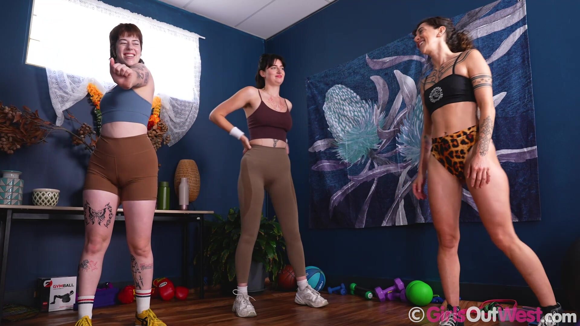 GirlsOutWest - Avery Cherrie Blaze And Eden Moore Cardio