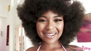 Curvy Ebony Babe Avery Jane Airtight Double Anal