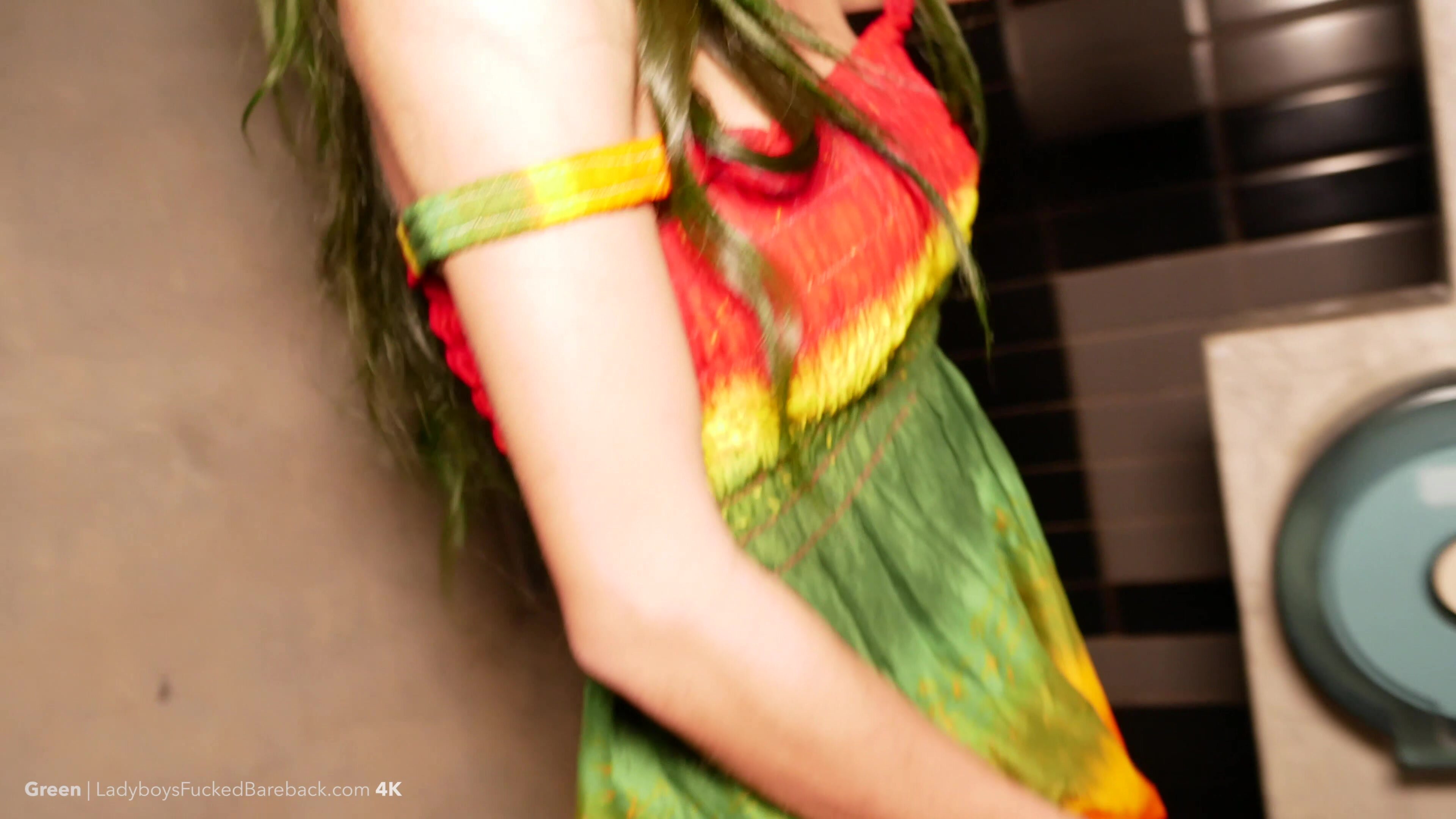 Green - Sundress Ball Licking, Toy Play & Creampie