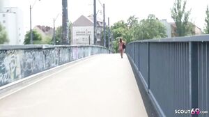 First Time Anal For Redhead Bella At Public Street Casting For Cash