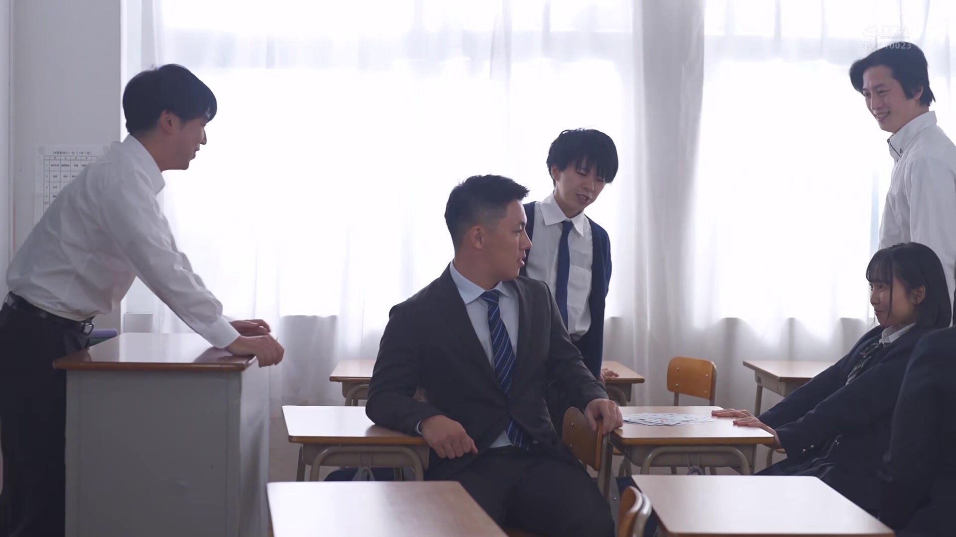 SDAB-311 The class heroine, Misaki Oto, is unable to refuse and is stalked by the janitor and homeroom teacher, forcing them to cum over and over again.