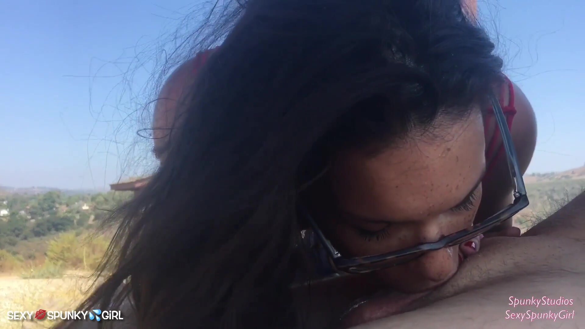 Sexy Spunky Girl - DOUBLE DEEPTHROAT!! Eden Sin Shares My Husband’s Cock in the Park