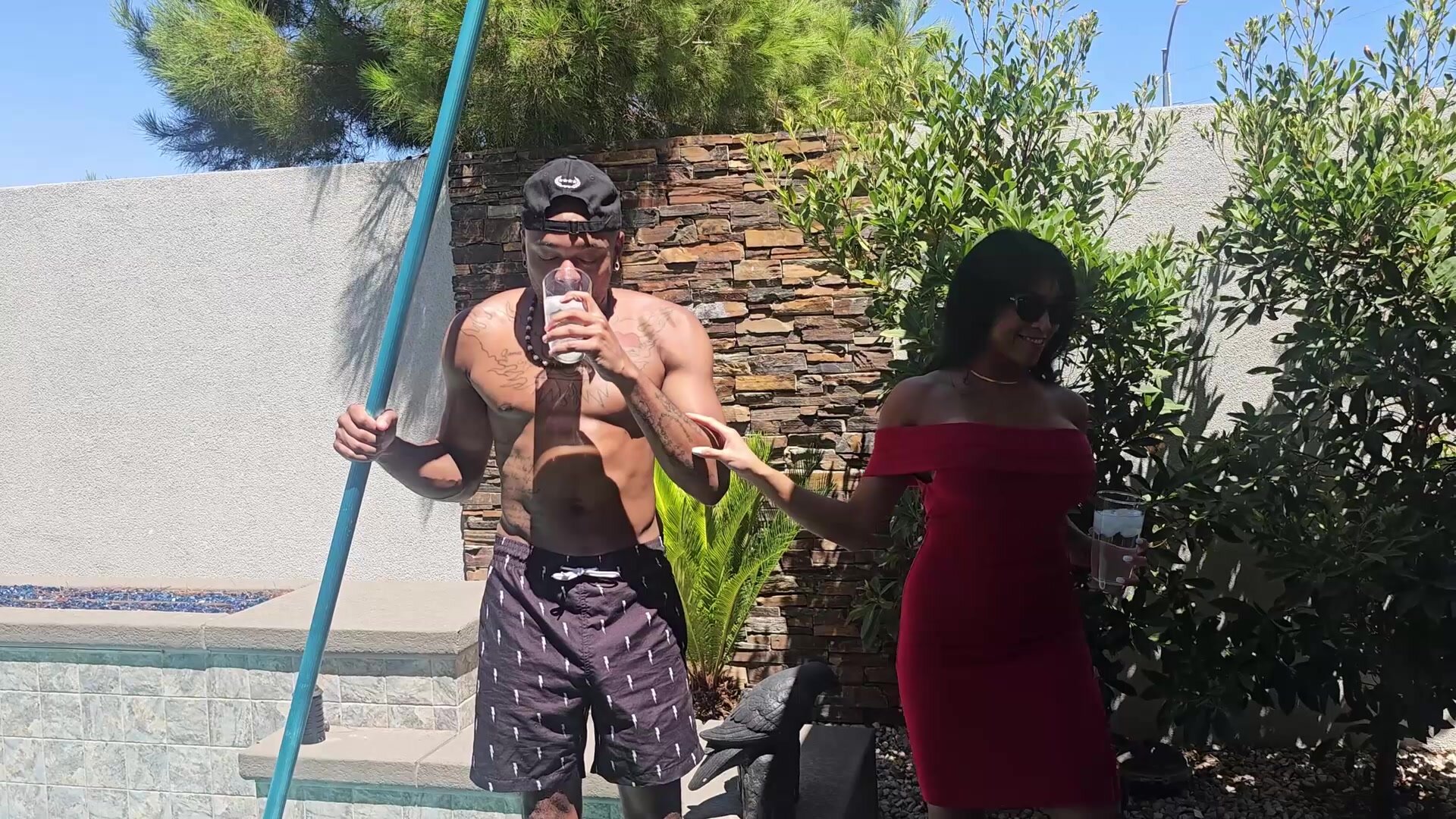 Ember Snow - Poolside Creampie Fuck w/ Musa Phoenix