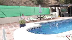 Marie - Busty Blonde Milf Marie Finds A Better Task for the Pool Boy