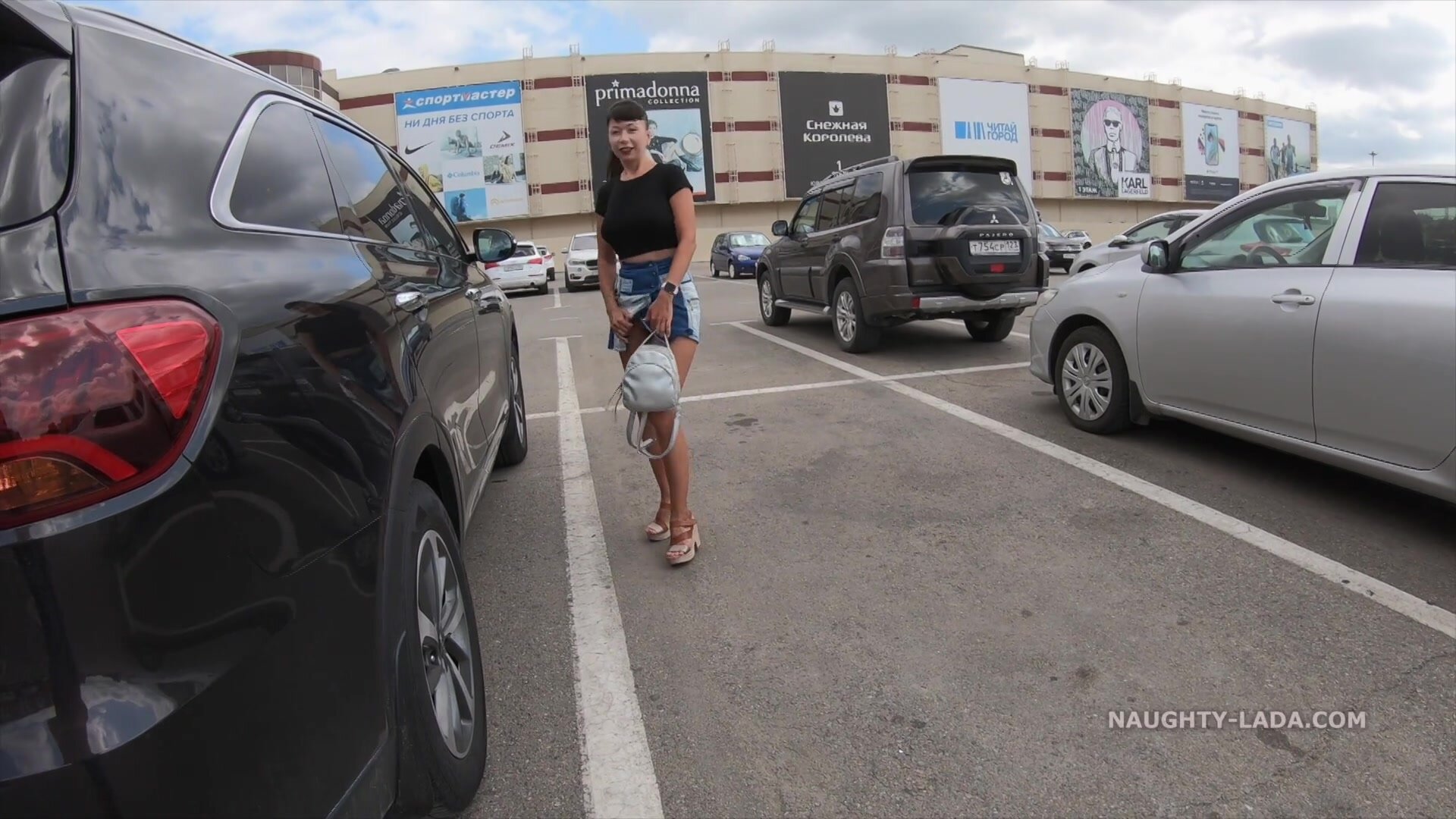 Naughty Lada goes shopping