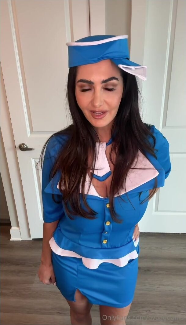 Ava Addams - Slutty Flight Attendant Fucks Dildo