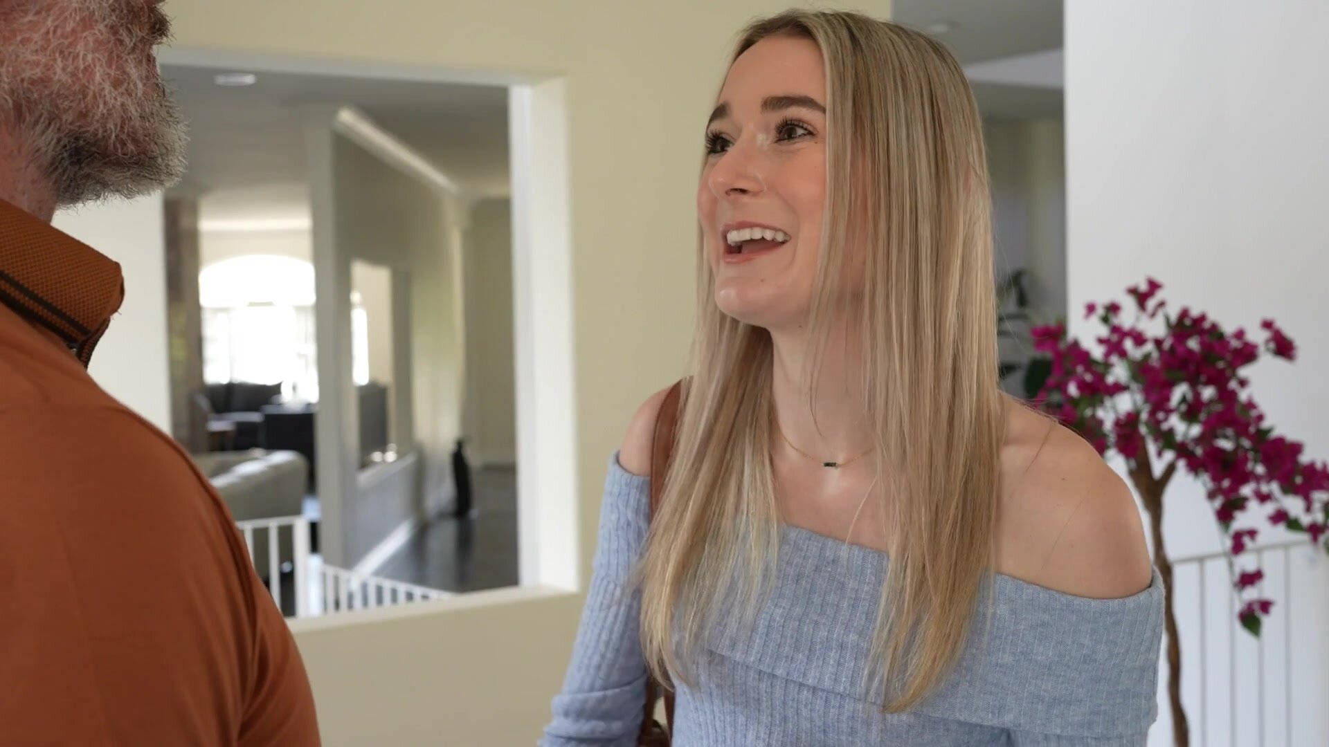 Petite blonde teen shows off her valuable skills as an intern