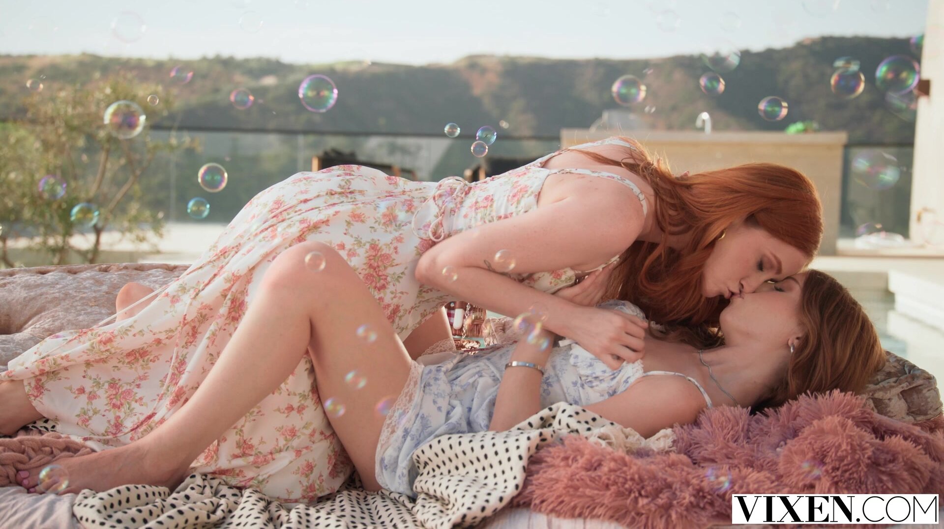 Myra Moans, Scarlet Skies - Redheaded Besties Share A Cock