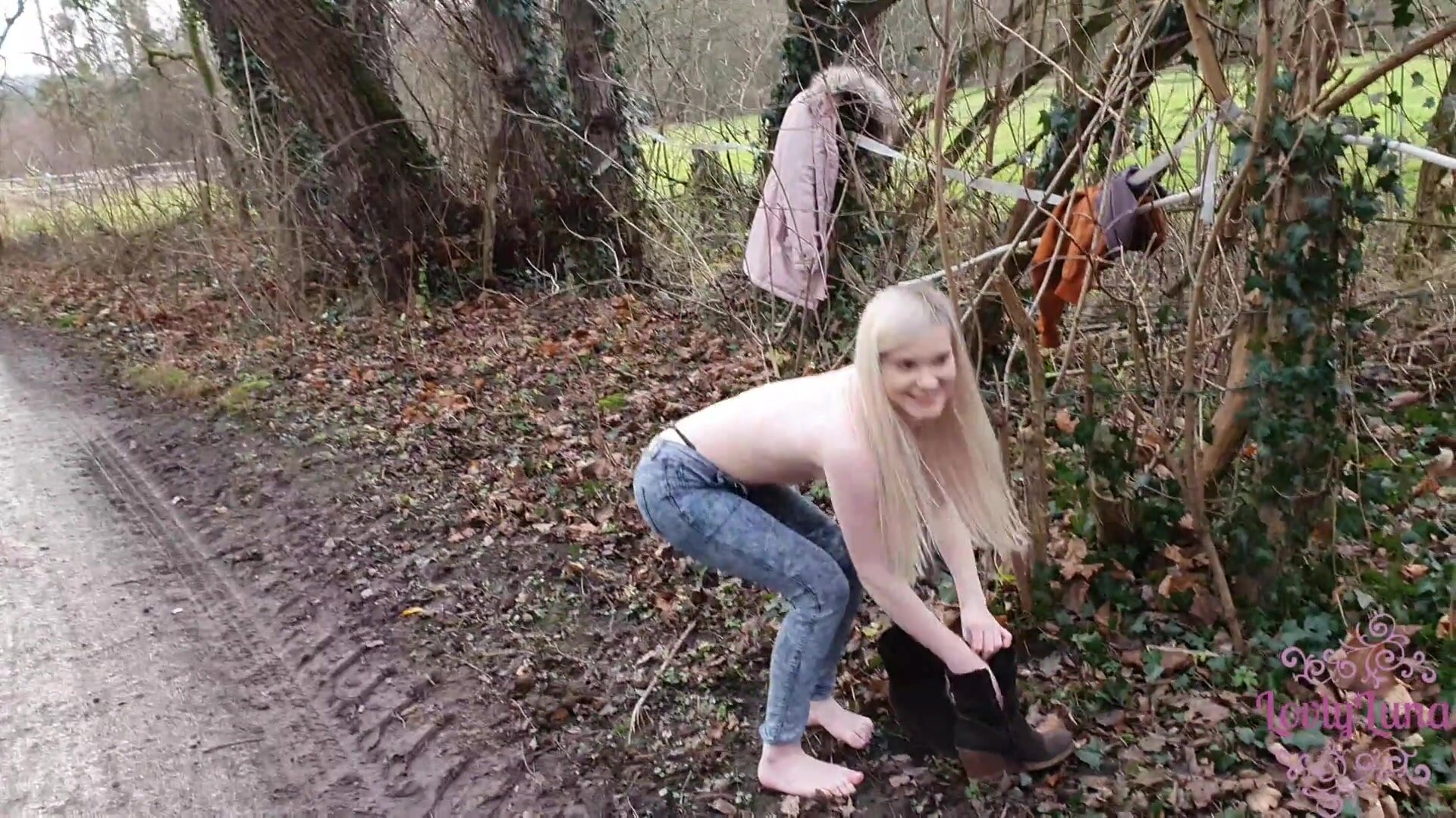 Forest - Cute German Girl Public Nude Walk - LovlyLuna