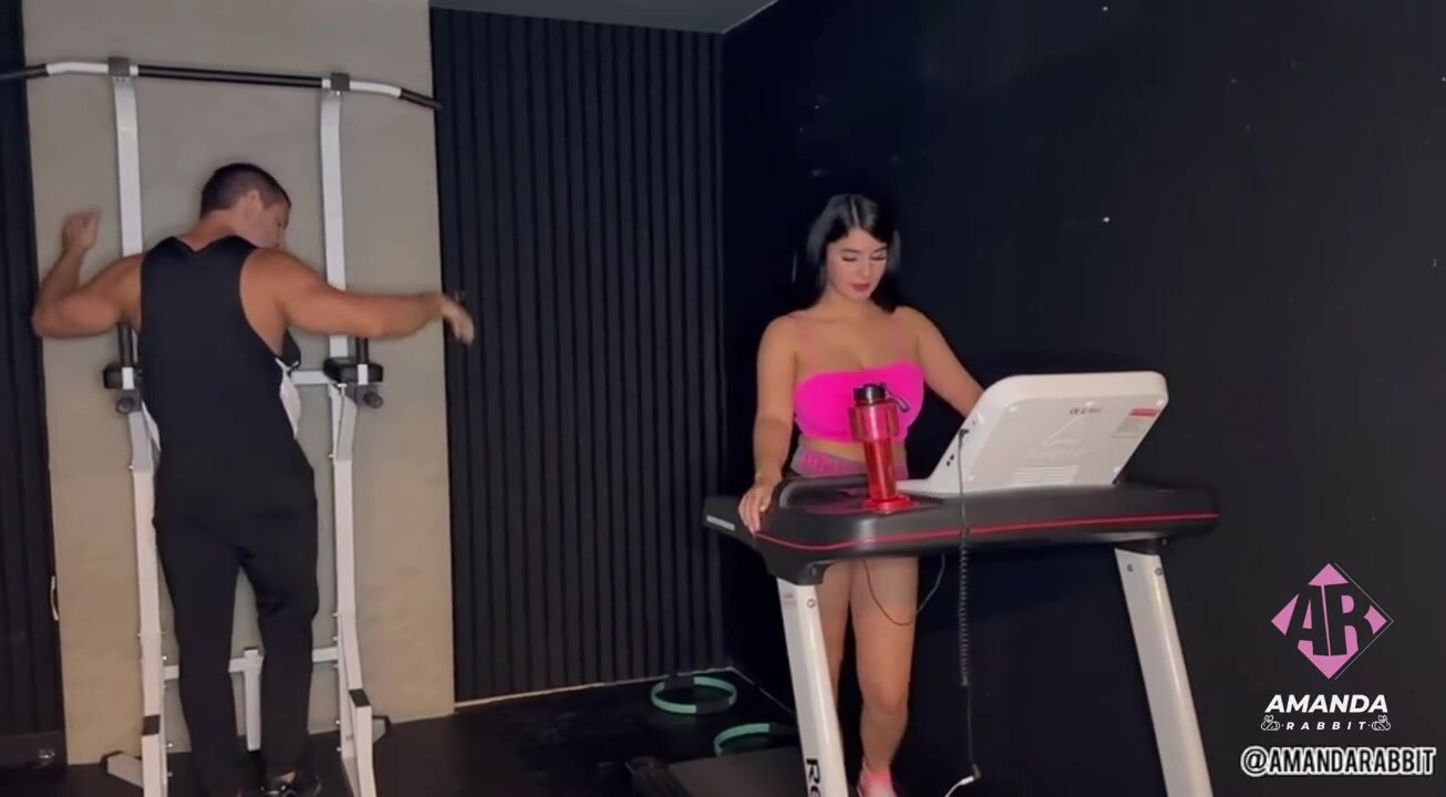 Amanda Rabbit - Horny Busty Girl Swallows Huge Cock in the Gym & Duncan Saint