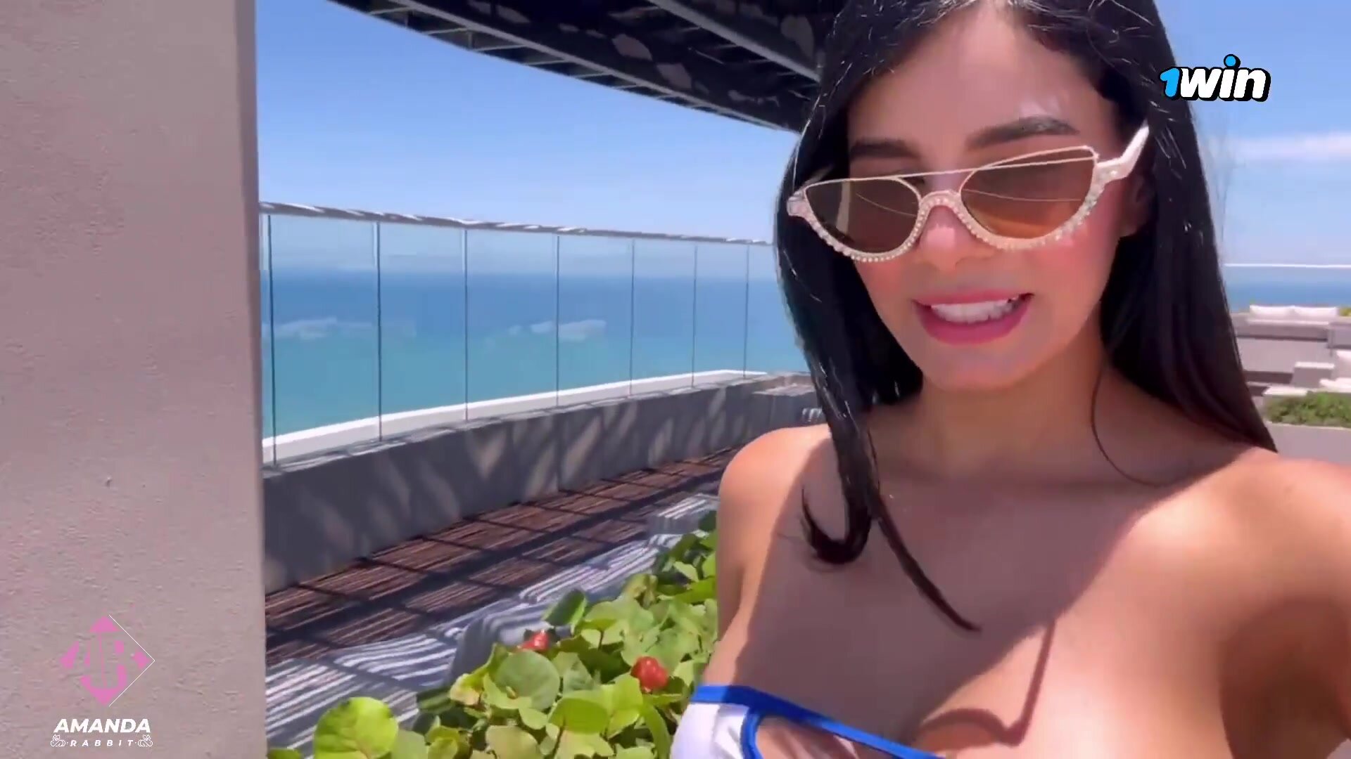 Amanda Rabbit - Sex with a Stranger on the Hotel Terrace Outdoor