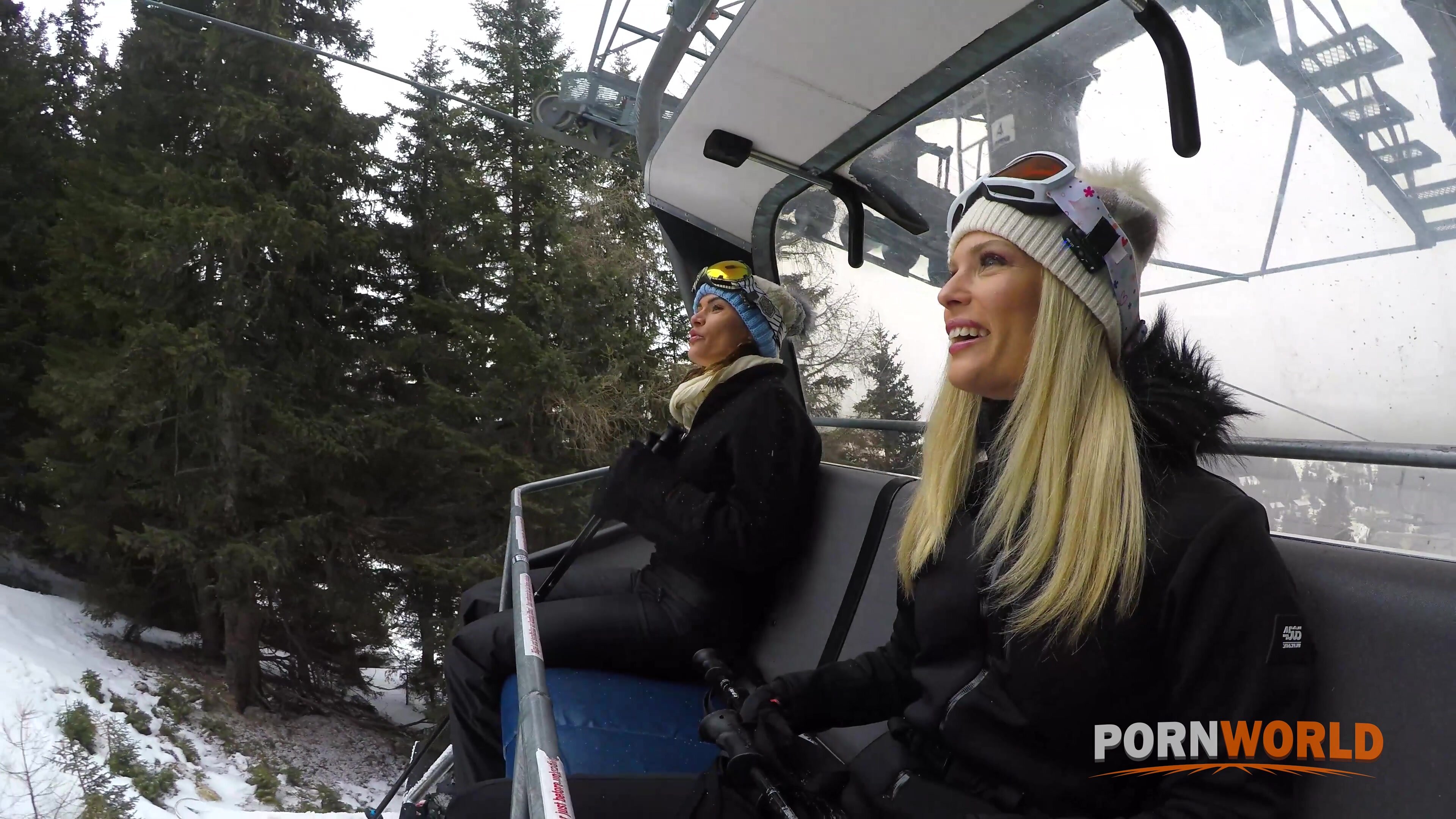 Seductive Ski Babes Candee Licious And Kitana Lure Share Cock After Enjoying Lesbo Strap On Session