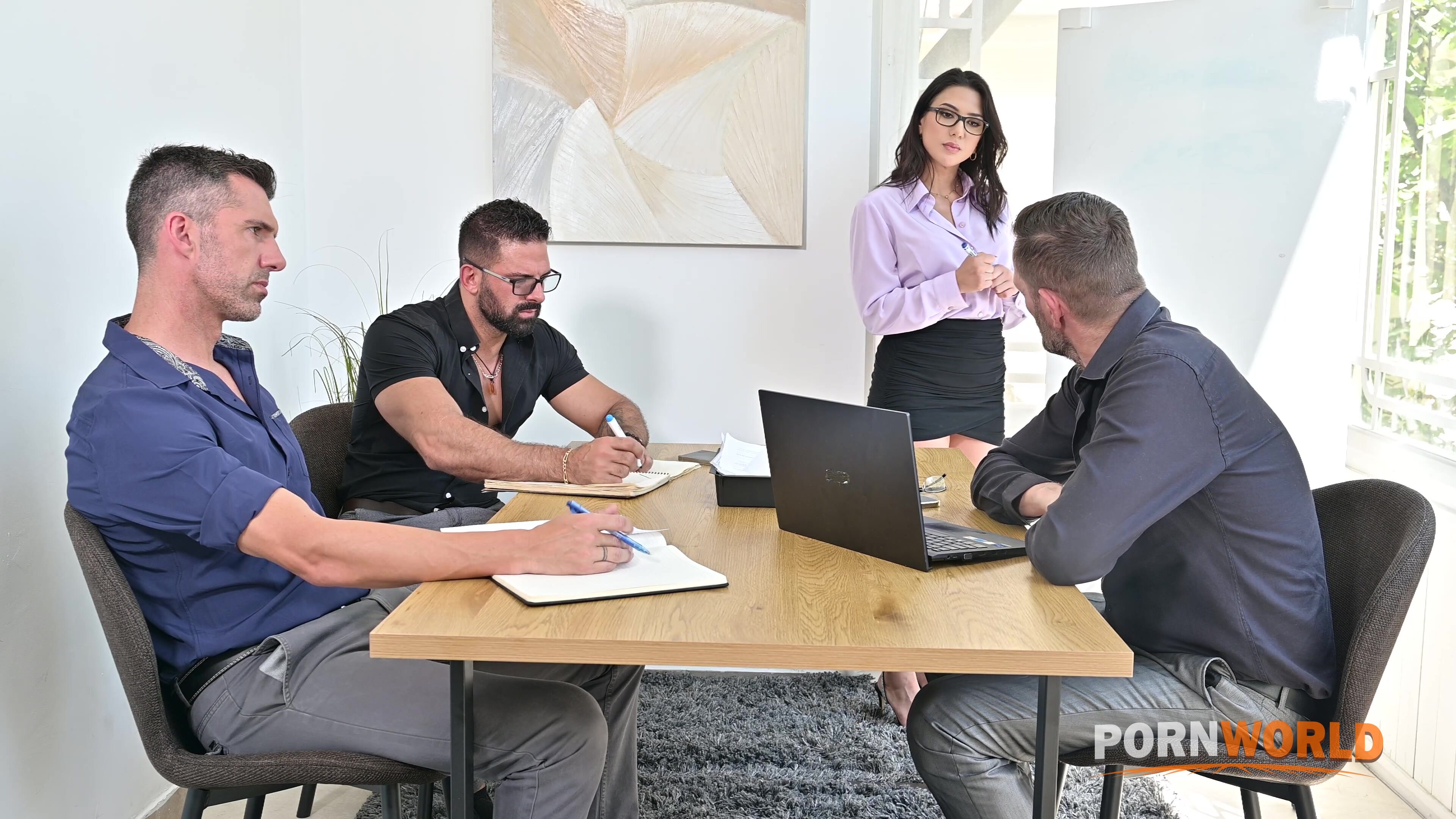 Italian Language Teacher Lena Coxx Gets Drenched In Cum After Intense Office DP Gangbang