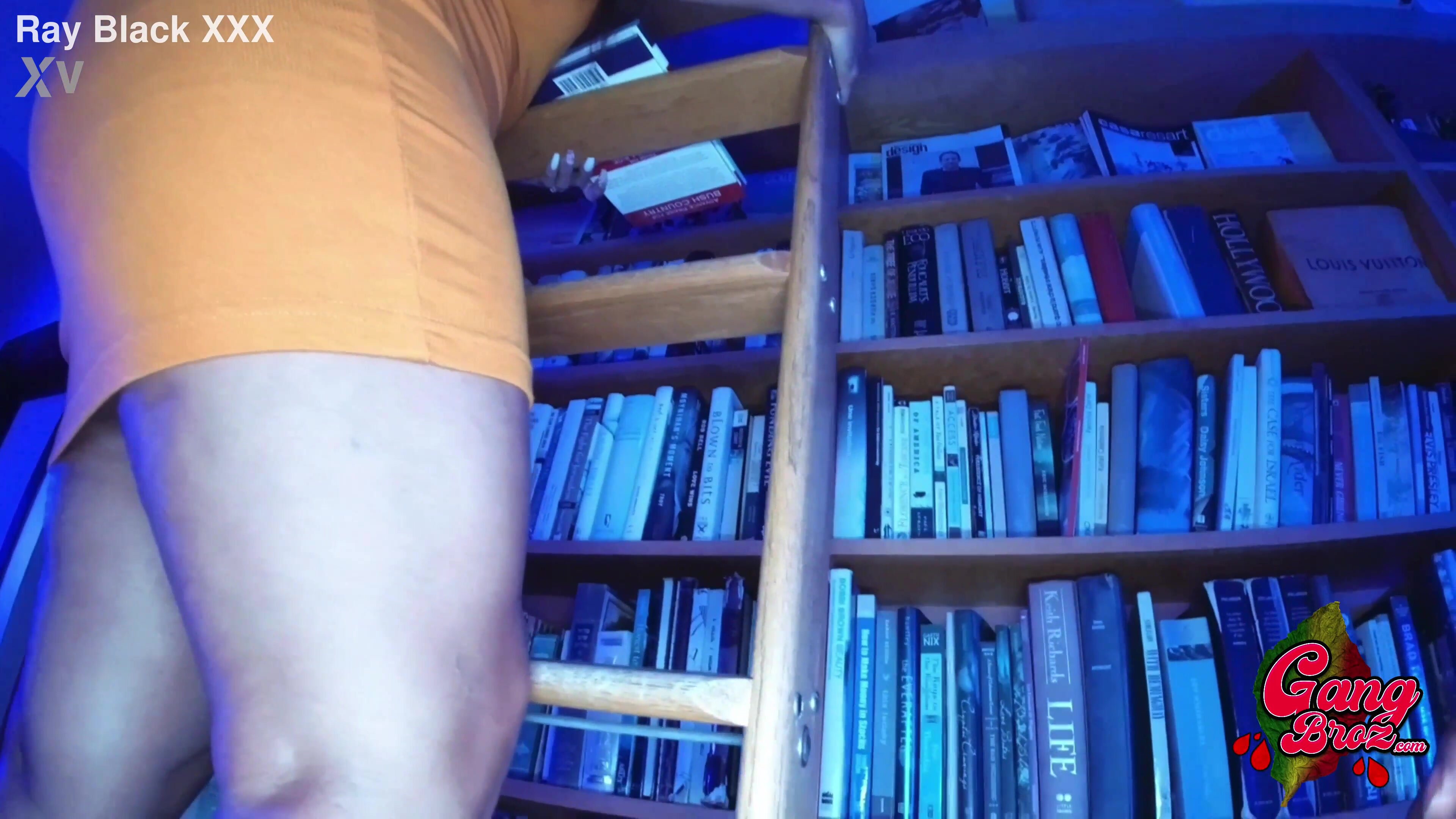 Krystal Davis catches me looking under her dress. Oh, she was looking for a book in the library