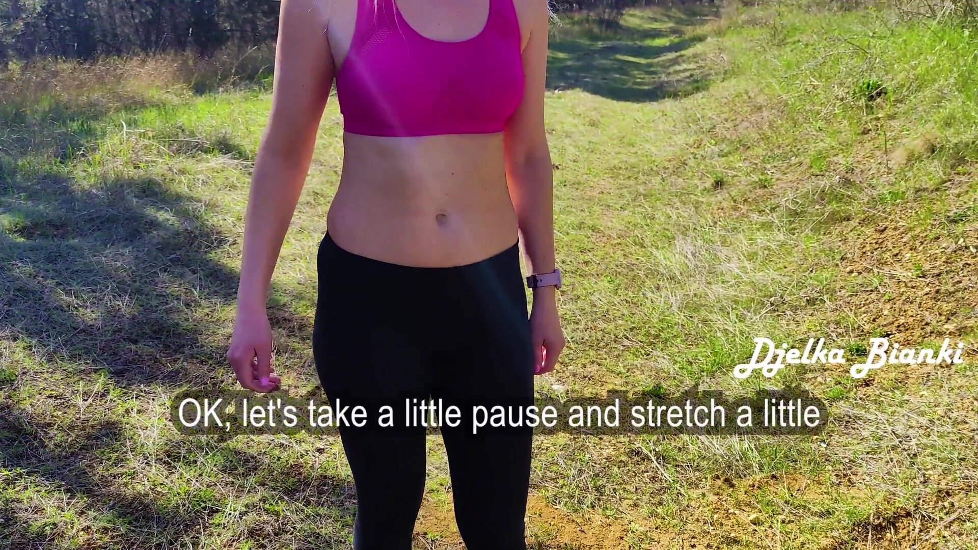 Djelka Bianki - Outdoor fitness with Slutty MILF trainer DjelkaBianki -running in the park and Passionate Public Sex