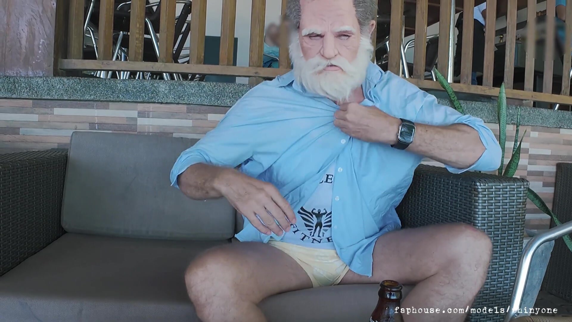 Thinyone - Talkative old Hubers with Huge Cock hasn't had Sex for 40 Years but found Small Pussy in the Jungle