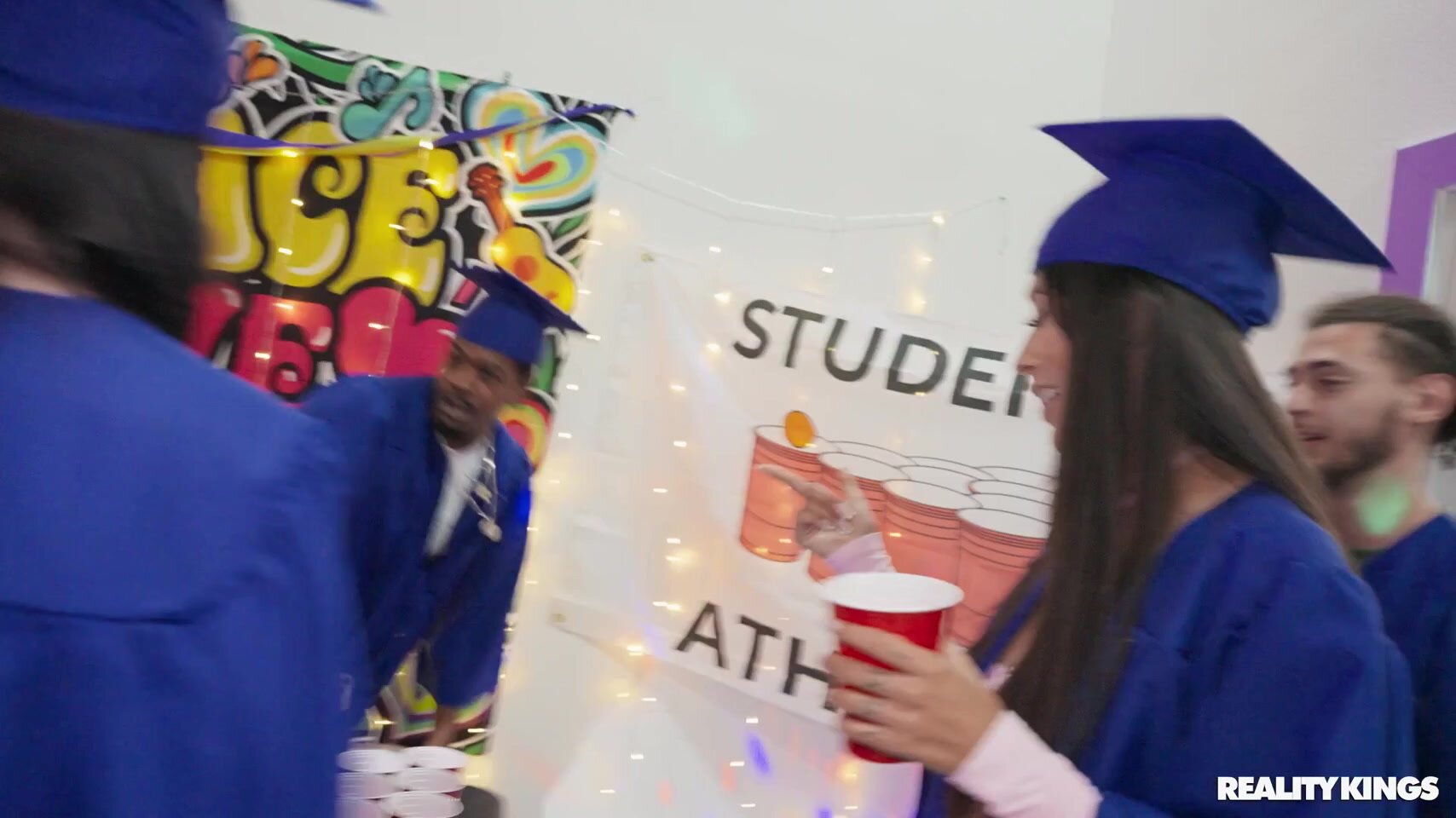 Crazy College GFs - Angel Youngs Hailey Rose Nina Nova Graduation Gone Wild
