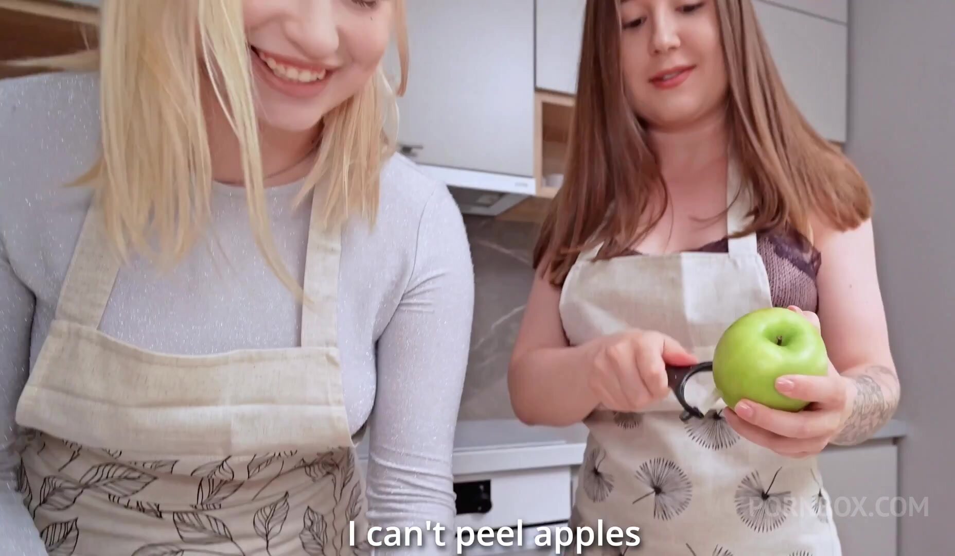 Sara Bork & Lina Babyface - Lesbians are cooking in the kitchen