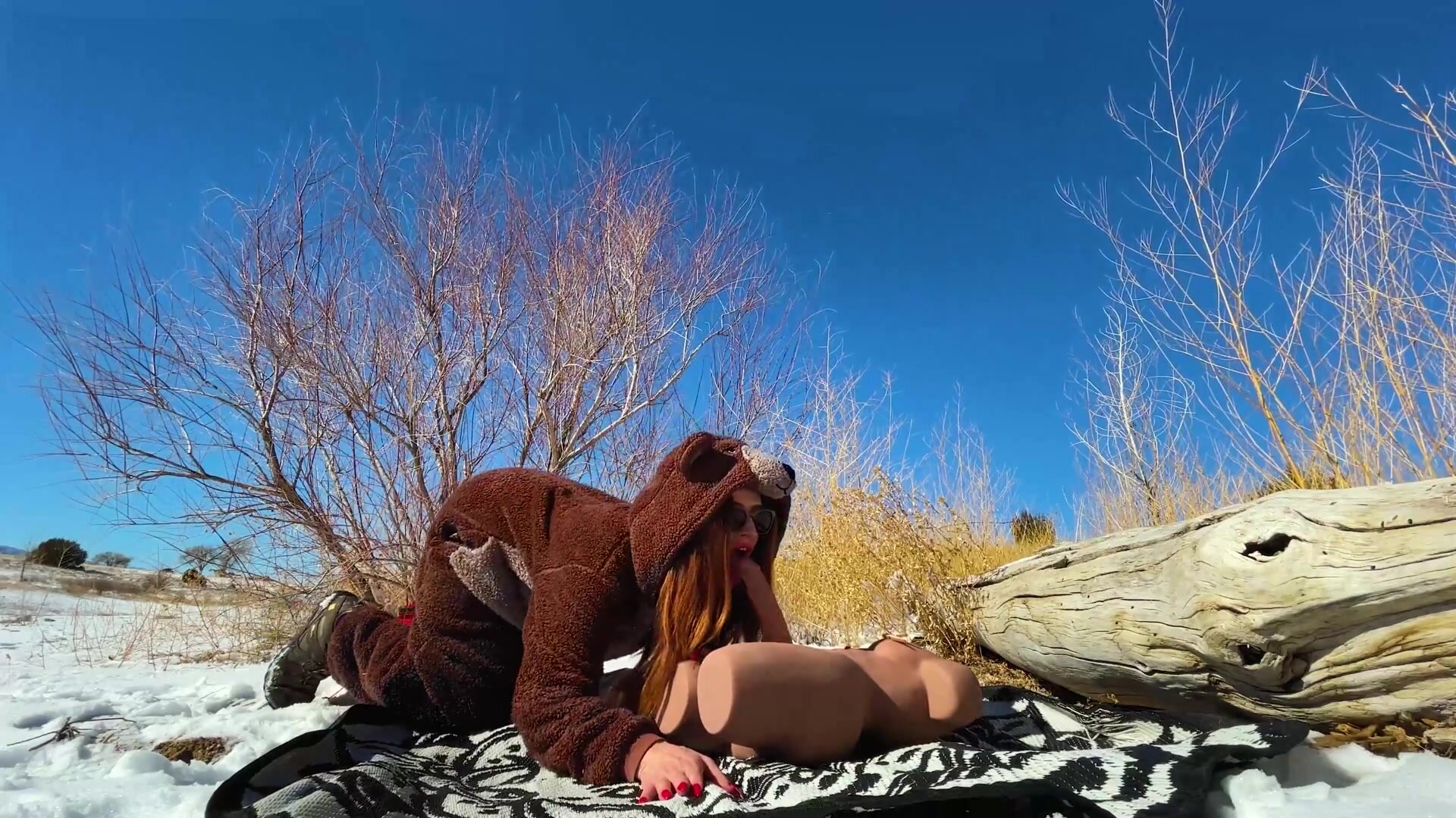 freckledRED - Shemale Pegs & Rides Tantaly Sex Doll Channing At The Lake (use code