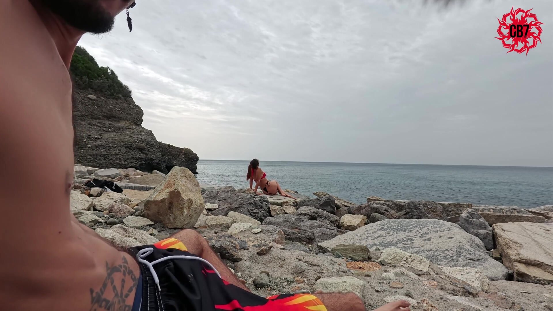 Coppiabollente7 - Italian Girl Gets Cum in her Mouth from a Pervert on the Beach (premature Ejaculation)