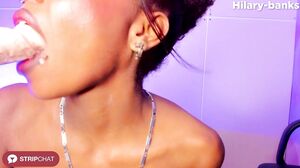 Sexy Ebony Teen Hilary-banks with Pierced Nipples Gets Off with Dildo – Webcam on Stripchat