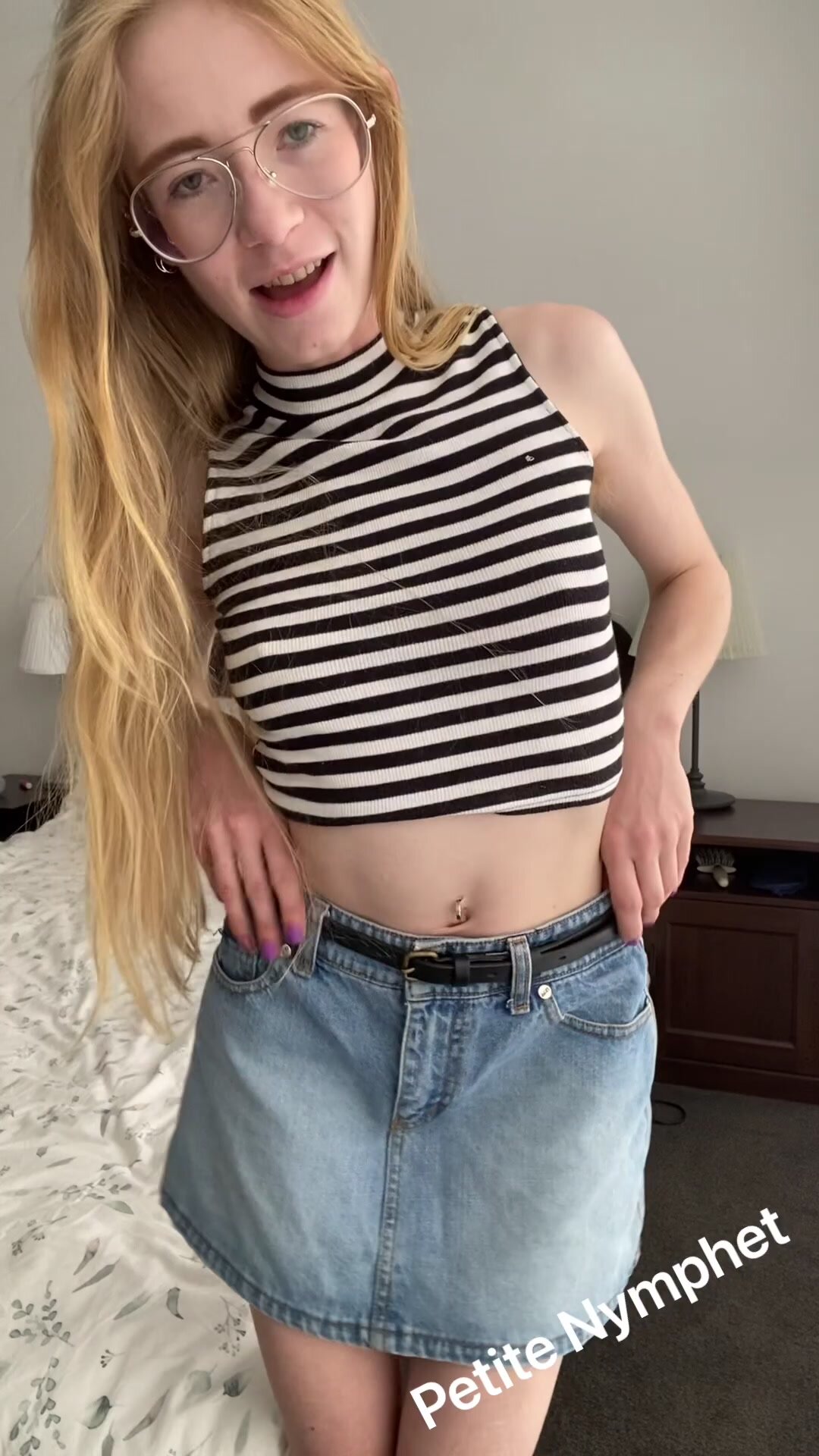 Naughty Nymphet - Masturbation Monday Teasing You in My Jean Skir