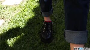 Ryan Keely Emily Blacc Nickey Hunstman Friends Seduce A Have Their First Lesbian Threesome With The Sexy Gardener