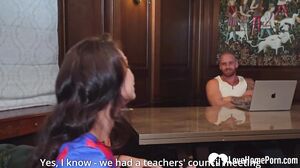 Trainer Fucks His Hottest Cheerleader Hard in Office