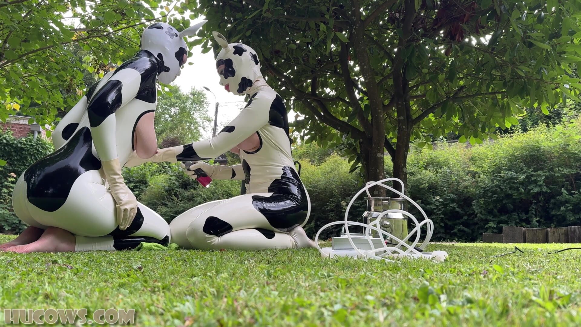 HuCows - Anc1lla And Miss Fetilicious Latex Hucows Outdoors