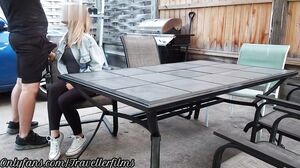 College student 18 Creampied On The Back Patio Almost Caught - Travellerfilms Onlyfans Porn Video