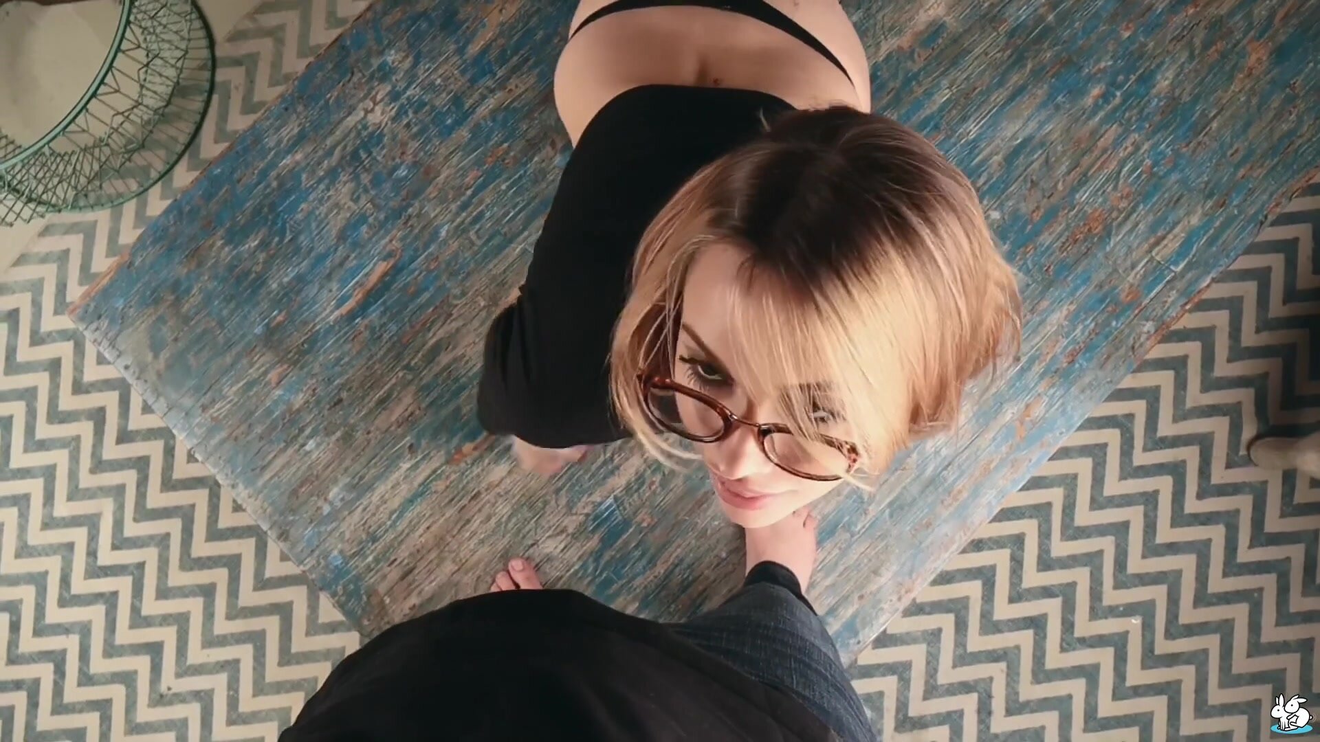 Kristina Babe With Glasses And Stockings Sucks Bfs Dick