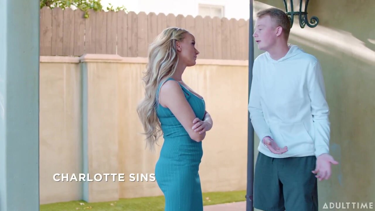 Pristine Edge Charlotte Sins Horny Stepmom Shares Her Stepsons Cock With The New Neighbor