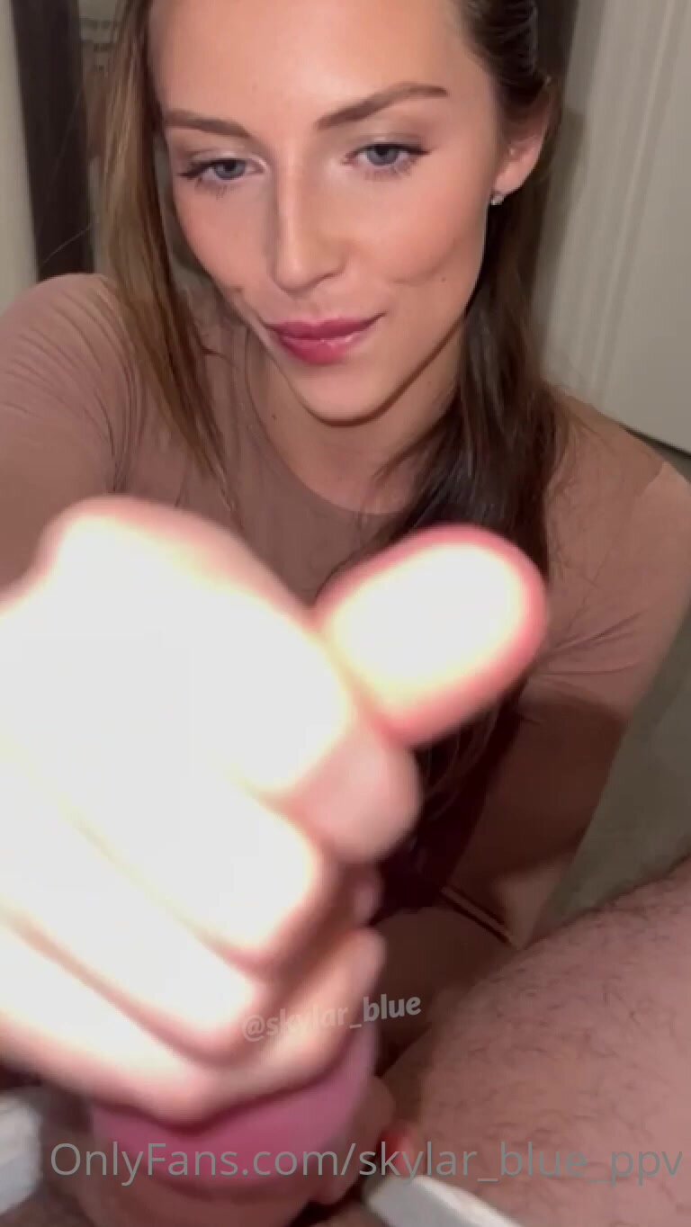 Skylar Blue - Brown Dress BJ Big Facial