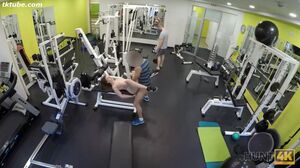 A girl has sex with a stranger in front of her boyfriend at the gym.
