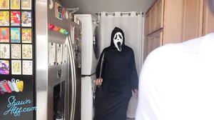 August Skye - Masked Ghostface Creampies Busty Cheating Gf