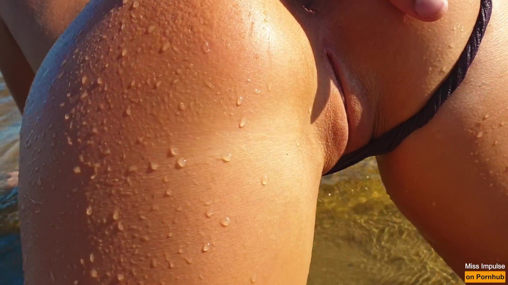 Miss Impulse - Petite Blonde with Perfect Pussy Fucks on a Public Beach - miss Impulse