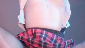 Creamy Spot - Dirty Schoolgirl Takes Two Horse Dildos