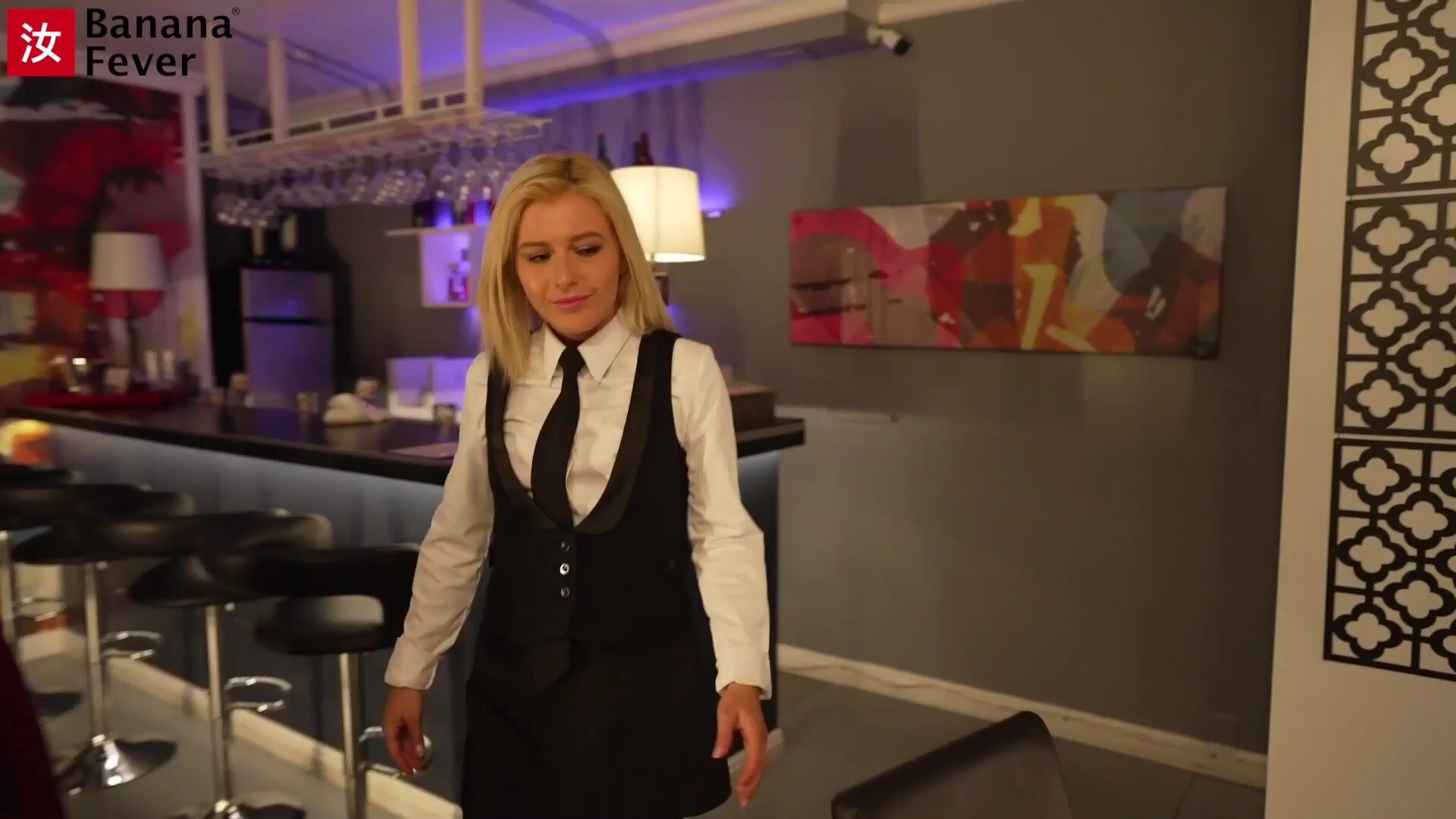 Bananafever - Chinese Man Takes Out His Frustrations On A Horny Waiter Girl Named Minxx