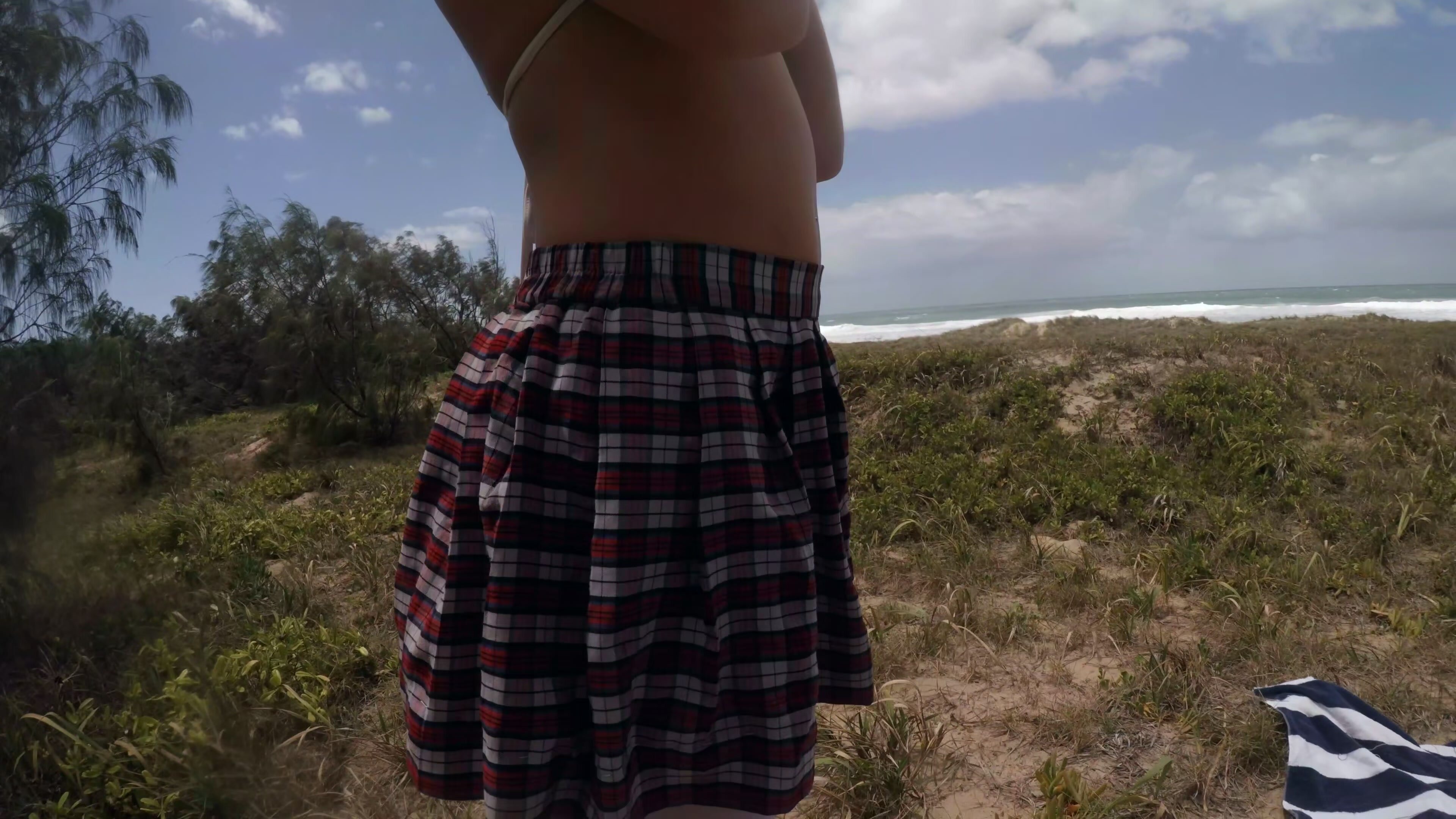 Scarlet Chase - Public Beach Oil Ass Fucking