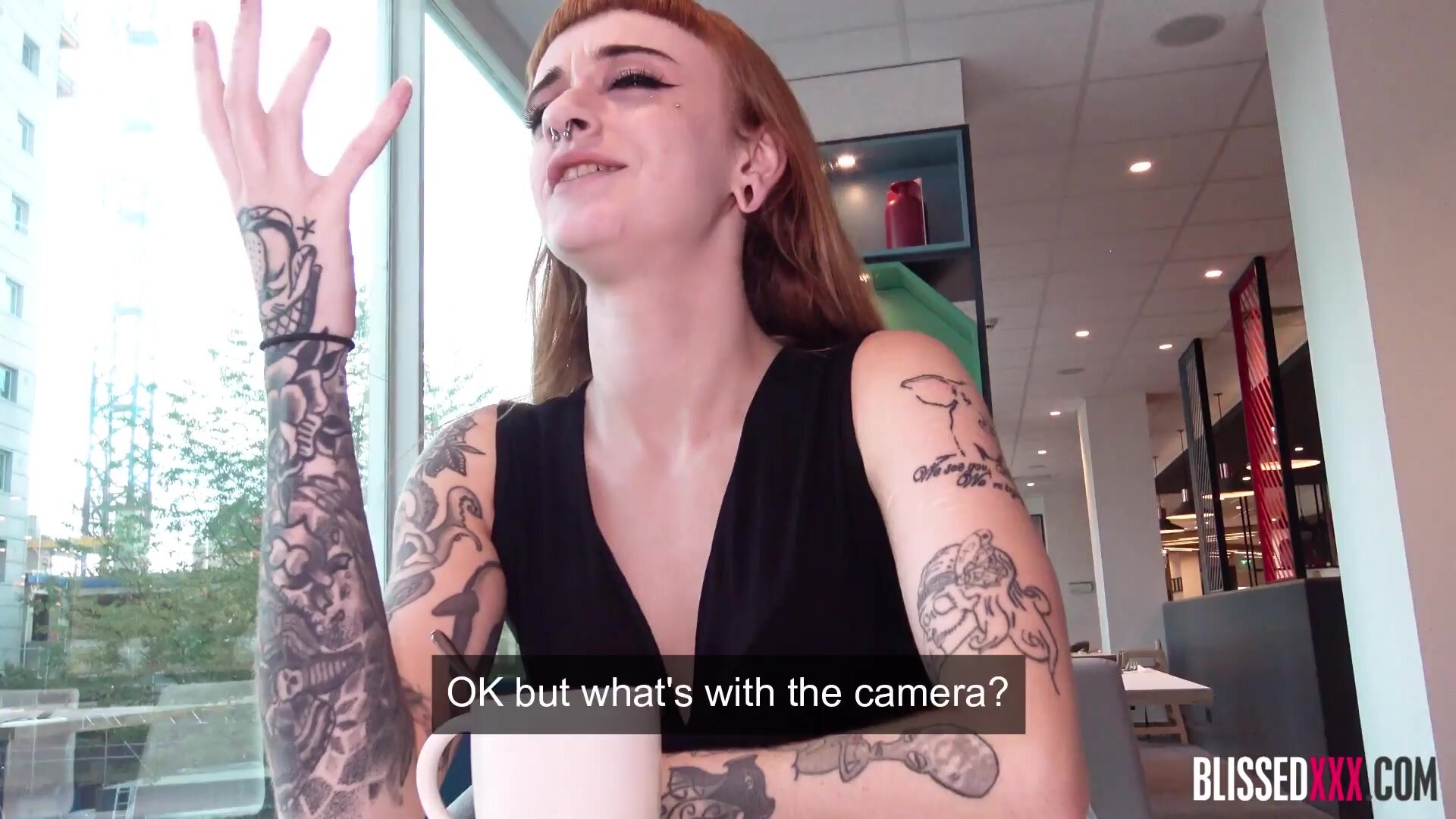 Bananafever - Azura, Tattooed Hoe Sucks The Cream Out Of Brown Asian Cock