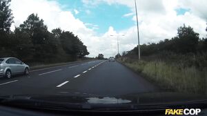 Truck Stop Delight Tiny bodied slut fucked in police car