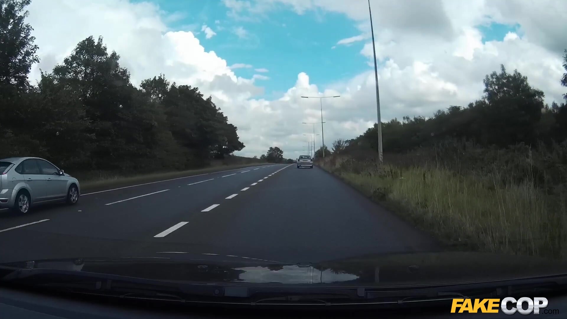 Truck Stop Delight Tiny bodied slut fucked in police car