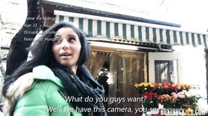 Ria Rodrigez gives an intense blowjob to a stranger