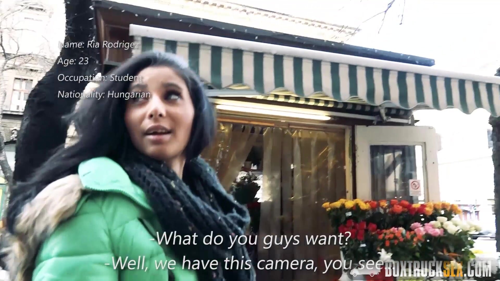 Ria Rodrigez gives an intense blowjob to a stranger